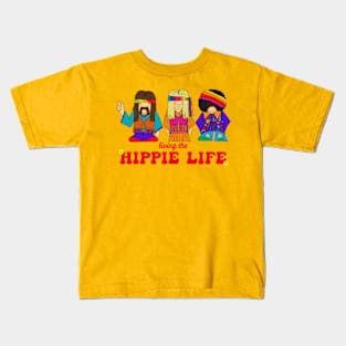 Living the Hippie Life Characters Kids T-Shirt